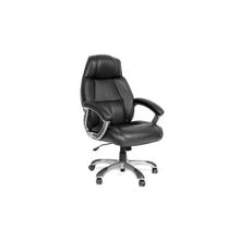 Кожаное компьютерное кресло для руководителя CH 436, кожа черная