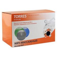 Мяч массажный TORRES 65 см с помпой, синий