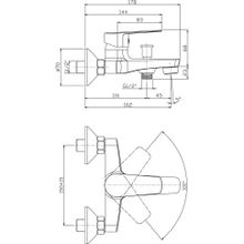 Смеситель ZOLLEN BERGEN (арт. BE61610141) для ванны короткий изл., карт. 35 мм