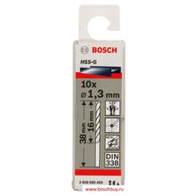 Bosch Набор 10 сверл по металлу HSS-G 1,3 мм DIN 338 (2608585469 , 2.608.585.469)