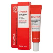 Сыворотка для кожи вокруг глаз укрепляющая с керамидами FarmStay Ceramide Wrinkle Care Relaxing Rolling Eye Serum 25мл