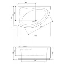 Акриловая ванна Cezares TEBE-150-100-41-L 1500x1000x410