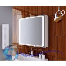 Милан шкаф-зеркало с подсветкой, цвет белый Mil.04.08,