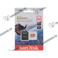 Карта памяти 64ГБ SanDisk "Extreme SDSQXAF-064G-GN6AA" microSD XC UHS-I + адаптер [140109]