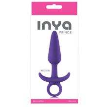 Фиолетовая анальная пробка с держателем INYA Prince Medium - 13 см. Фиолетовый