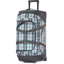 Большая дорожная сумка на колёсах для женщин Dakine Womens WheeleDDuffle 90LDylon чёрная в серую голубую жёлтую клетку