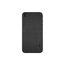 Чехол-накладка на заднюю панель для iPhone 4 и iPhone 4S Zagg LeatherSkin, цвет black plain (ZGph4BP)