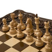Шахматы + нарды резные "Бриз" 40, Haleyan (kh127)