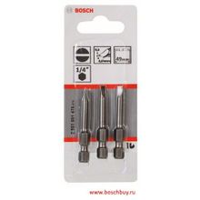 Bosch Набор 3 Биты 49 мм прямой шлиц 0,5х4,0 Extra Hart (2607001475 , 2.607.001.475)