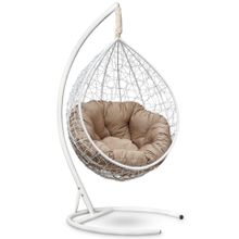 Кресло кокон подвесное SEVILLA VERDE белое + каркас