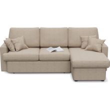 Смарт Диван угловой Пекин Бежевая рогожка Еврокнижка