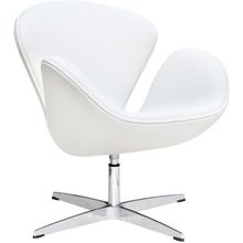 Кресло Swan (Arne Jacobsen) A062 белая экокожа