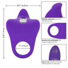 Фиолетовое перезаряжаемое эрекционное кольцо Silicone Remote Orgasm Ring (149697)