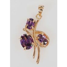 Кулон с аметистом "Бант"