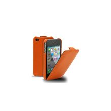 Кожаный чехол для iPhone 4 и 4S Melkco (Orange LC), цвет оранжевый (APIPO4LCJT1OELC)