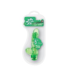 Зелёный гелевый вибраторJELLY JOY 6INCH 10 RHYTHMS GREEN - 15 см. Зеленый