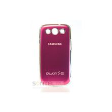 Накладка алюминий с надписью Samsung i9300 темно розовая
