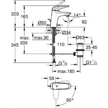 Смеситель Grohe Eurostyle для раковины, 23709LS3