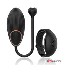 DreamLove Черное виброяйцо с пультом-часами Anne s Desire Vibro Egg Wireless Watchme (черный)