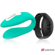 DreamLove Зеленый вибратор для пар с черным пультом-часами Weatwatch Dual Pleasure Vibe (зеленый)