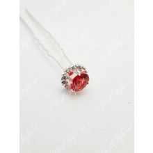 Свадебные шпильки с красным камнем Crystal Light K011875