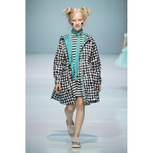 Leya.me Плащ черный в крупный горох (графика) STC-017