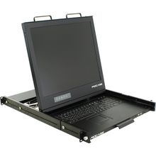 Коммутатор    Procase   Duos19   1U выдвижная Dual Rail PS 2 USB консоль с LCD 19" для переключателей KVM