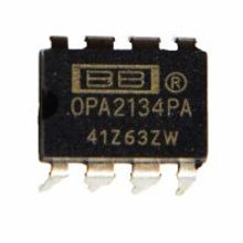 OPA2134PA, Высокоэффективный, 2-х канальный аудиоусилитель, 0.00008%, 8МГц, 120дБ, ±2.5В...±18В, [DIP-8]