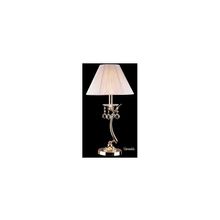 Настольная лампа с хрусталем 1087 1 золото + белый + прозрачный хрусталь Strotskis