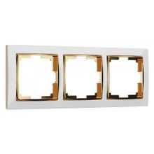 Werkel Рамка на 3 поста Werkel белый   золото W0031933 ID - 436222