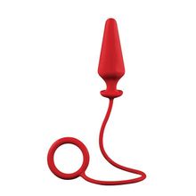 Красное эрекционное кольцо с анальной пробкой MENZSTUFF 4INCH SINGLE RING ANAL PLUG Красный