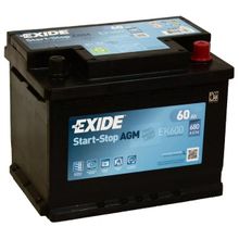 Аккумулятор автомобильный Exide AGM EK600 6СТ-60 обр 242x175x190