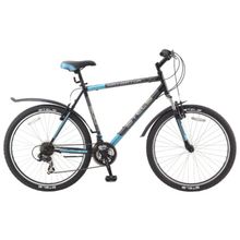 STELS Navigator-500V.16 (26" 18cк,аморт.вилка,тормVbr,Shimano RS35 TZ30 TX35)(колесо 26", рама 17,5", черный темно-серый синий)