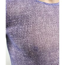 Romeo Rossi Фиолетовая облегающая футболка с рисунком-ячейками (M   фиолетовый)