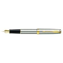 Ручка перьевая Parker модель Sonnet серебристая с золотом в коробке