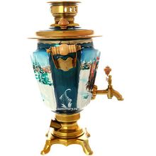 Электрический самовар 3 л с росписью "Тройка зимняя", арт. 130266