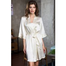 Шелковый халат Rosemary (р. S, молочный)