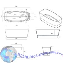 Ванна из искусственного камня Aquanet Comely TC-S04 180x80, глянцевая