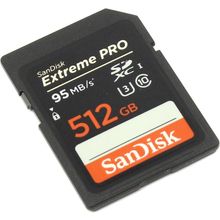 Карта памяти   SanDisk Extreme Pro   SDSDXPA-512G-G46   SDXC Memory Card  512Gb  UHS-I  U3 Class10