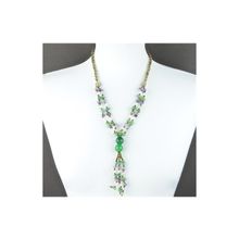 Бусики-Колечки Бусы Нефрит, аметист "Клаудия" арт.П3903