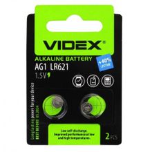 Батарейка Videx AG1 364A LR621 164 1.5V, 2 шт, блистер