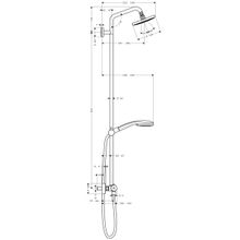 Душевая система Hansgrohe Croma 100 Showerpipe EcoSmart (27159000) (160 мм)