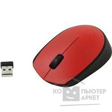 Logitech 910-004641  Wireless Mouse M171, Red