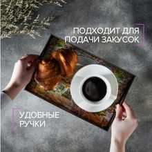 Поднос с ручками Франция, деревянный, 30,4х20,4х4,7см