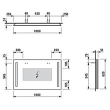 Зеркало Laufen Case 4725.6 100x62 с вертикальной подсветкой