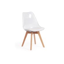 Tetchair Стул TULIP (mod. 73), прозрачный Transparent, подушка белая Cushion whit