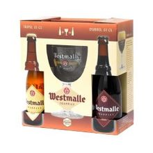 Пиво Набор Вестмалле Траппист, 0.660 л., крепкое, Box + 1 бокал, 0.33 x 2 бутылки, 6