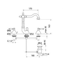 Webert Смеситель Dorian DO750202065 бронза, для раковины