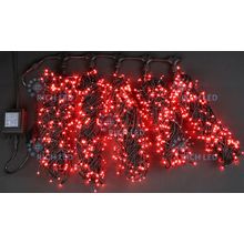 Rich LED RL-S5*20-B R Уличная светодиодная гирлянда Спайдер, 5 нитей по 20 м, красный, пост свечение, провод черный