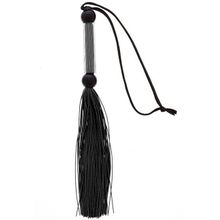 Чёрная мини-плеть из силикона и акрила SILICONE FLOGGER WHIP - 25,6 см. Черный